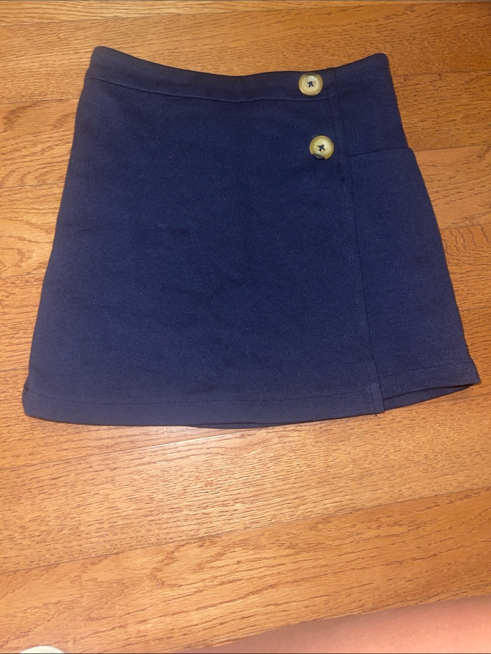 French Toast Black Skort with Buttons